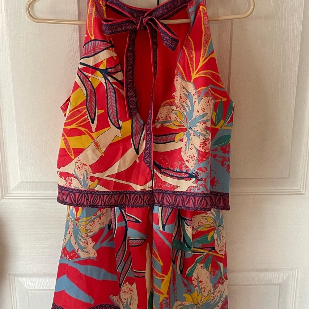 Vibrant Tropical Print Romper - Picture 2 of 3